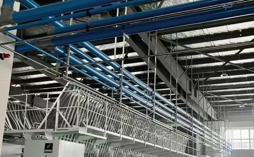 Sistemas de tuberías de aluminio azul para redes de aire industriales
