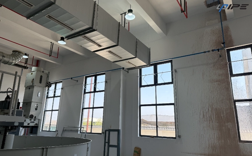 Sistemas de tuber&iacute;as de aire comprimido de aluminio para l&iacute;neas de aire de f&aacute;bricas textiles